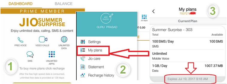 Check Jio Summer Surprise Last Date Using MyJio App Check Jio Summer Surprise Last Date Using MyJio App