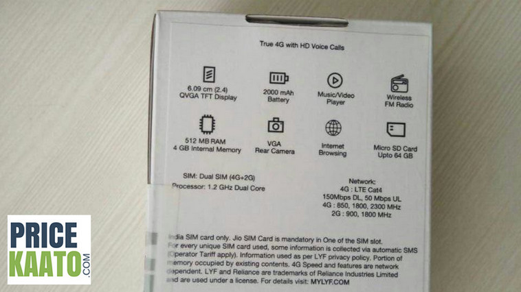 Jio Feature Phone Specification
