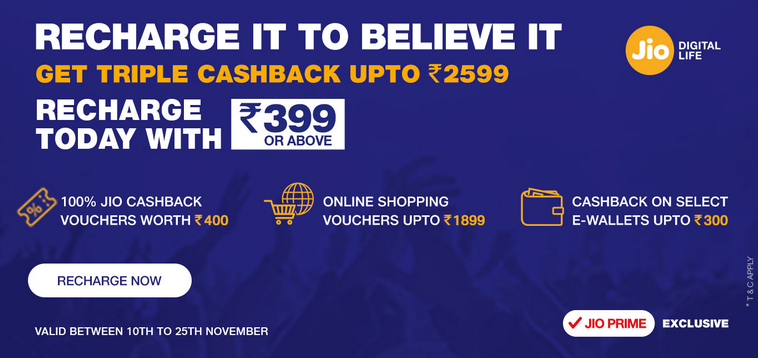 Jio Triple Cashback Offer Details