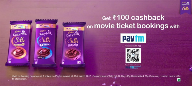 Cadbury Dairy Milk Silk Paytm Chocolate Cashback Offer Movie Tickets Voucher