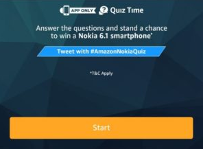 Amazon Nokia 6.1 Quiz Answers Today