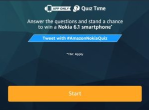 Amazon Nokia 6.1 Quiz Answers Today