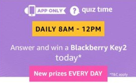 Amazon Blackberry Quiz Answers Today