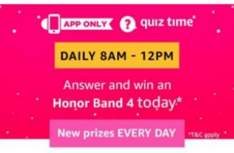 Amazon 7th February Quiz Answers Honor Band 4