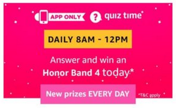Amazon 7th February Quiz Answers Honor Band 4