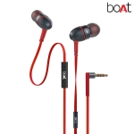 boAt Bass Heads 225 In-Ear Bass Headphones with One Button Mic (Red)