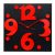 Raised Number Wall Clock – Black & Red
