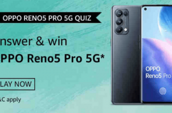 Amazon Oppo Reno5 Pro 5G Quiz Answers | Win Oppo 5G Phone